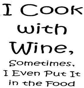 cooking food and wine
